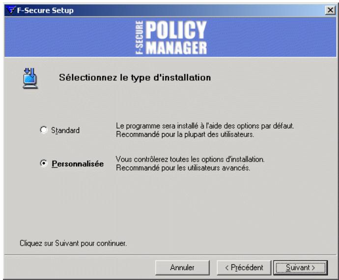 F-SECURE CLIENT SECURITY 7.00 - Etape 4. Sélectionnéz le type d'installation : - 1