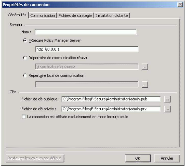 F-SECURE CLIENT SECURITY 7.00 - Propriétés de connexion - 1