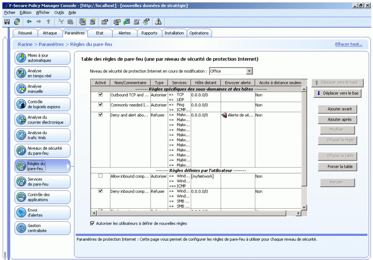 F-SECURE CLIENT SECURITY 7.00 - Règles de pare-feu - 1