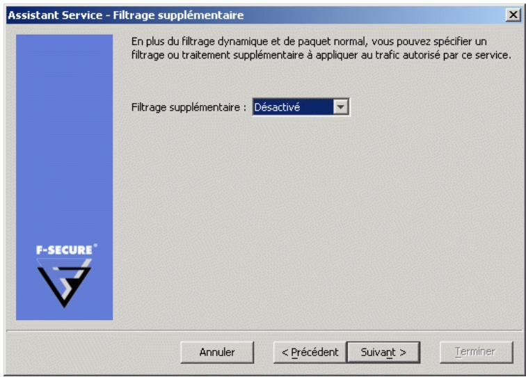 F-SECURE CLIENT SECURITY 8.00 - Etape 6. Filtrage supplémentaire - 1