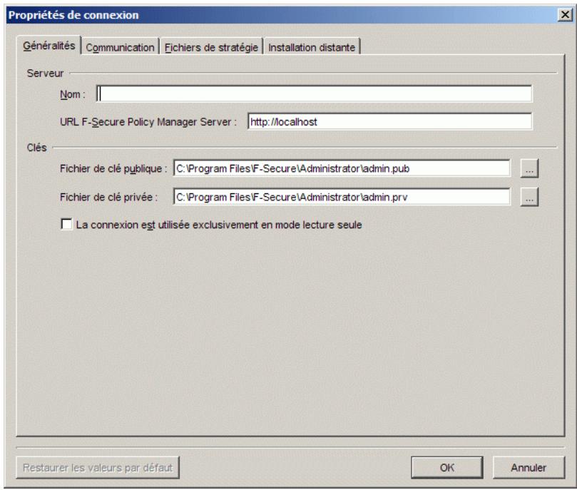 F-SECURE CLIENT SECURITY 8.00 - Propriétés de connexion - 1
