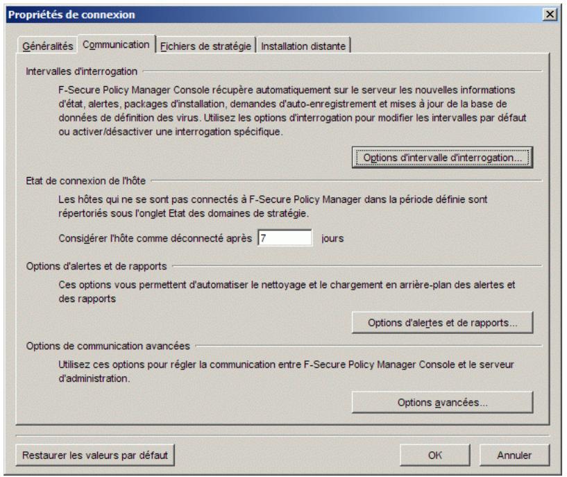 F-SECURE CLIENT SECURITY 8.00 - Vérification des préférences de communication - 1