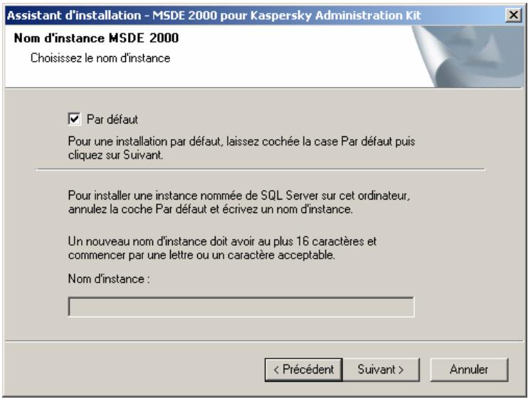 KAPERSKY ADMINISTRATION KIT 5.0 - Installation de MSDE avec le paquet d'installation de Kaspersky Administration Kit - 2