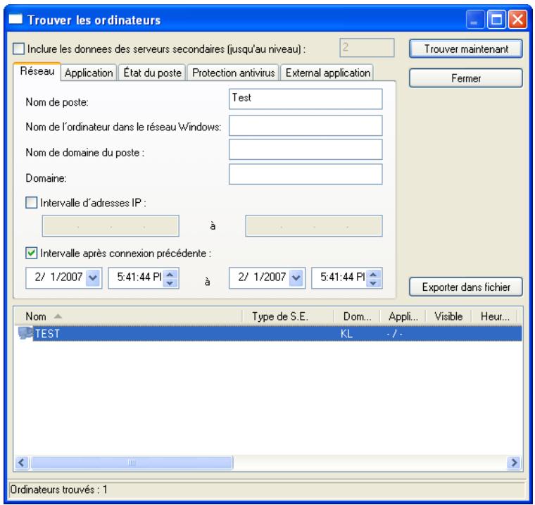 KAPERSKY ADMINISTRATION KIT 6.0 - Recherche d'ordinateurs - 1