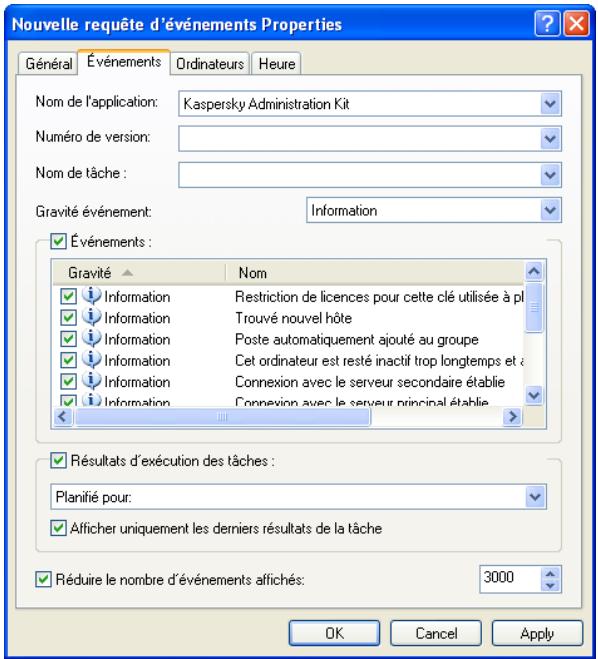 KAPERSKY ADMINISTRATION KIT 6.0 - Registres d'événements. Filtres d'événements. - 3