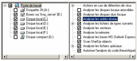 KAPERSKY ANTI-VIRUS 4.5 - Paramètres de l'analyse - Catégorie Objects - 2