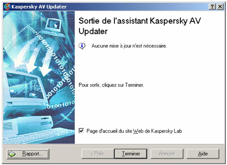 KAPERSKY ANTI-VIRUS 4.5 - Etape 5: Sortie de l'assistant de mise à jour - 1