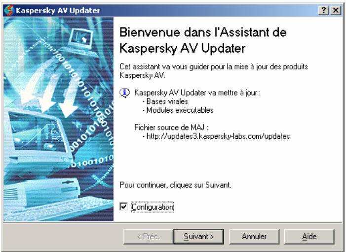 KAPERSKY ANTI-VIRUS 4.5 - Etape 1: Fenêtre 1 de l'assistant de Kaspersky AV Updater - 1