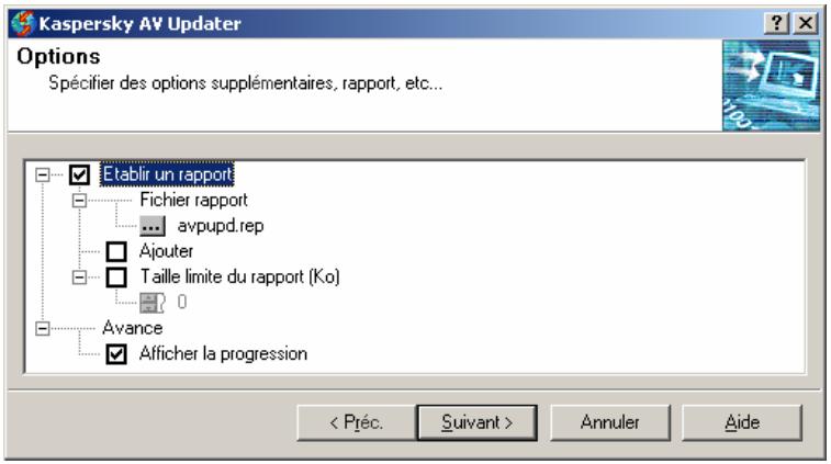 KAPERSKY ANTI-VIRUS 4.5 - Etape 3: Fenêtre Options - 1