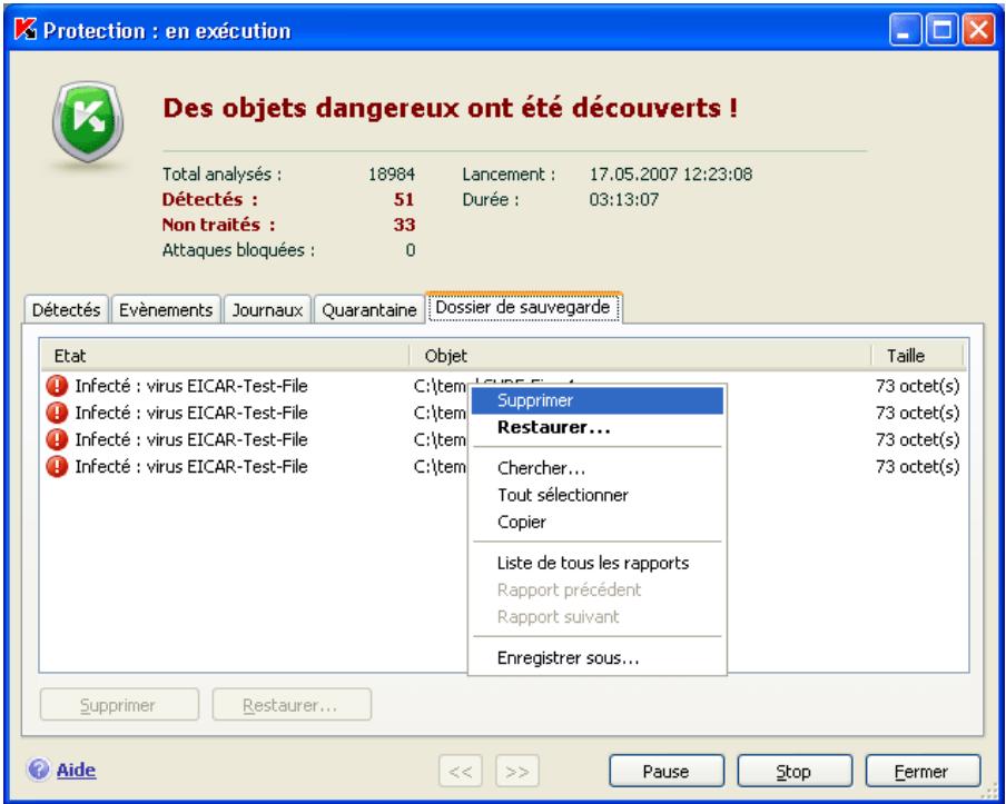 KASPERSKY LAB ANTI-VIRUS 7.0 - Manipulation des copies de sauvegarde - 1