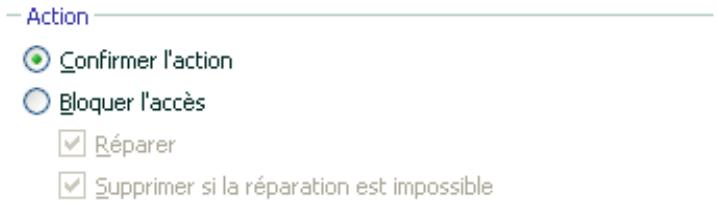 KASPERSKY LAB ANTI-VIRUS 7.0 - Sélection des actions à réaliser sur les objets dangereux des messages - 1