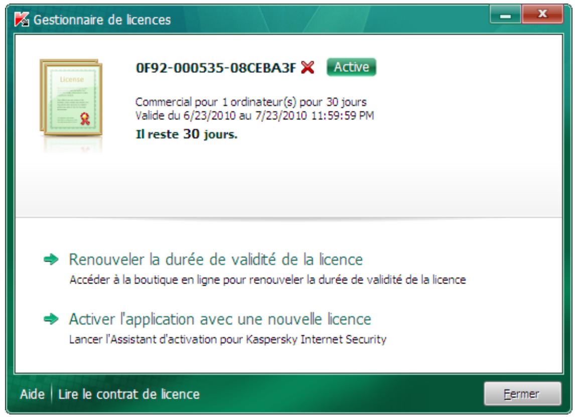KASPERSKY LAB INTERNET SECURITY 2011 - CONSULTATION DES INFORMATIONS SUR LA LICENCE - 1