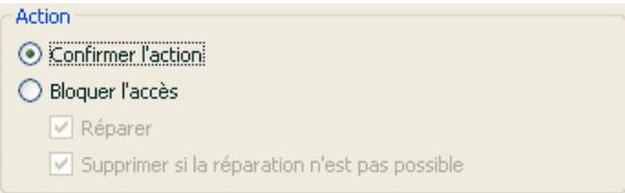 KASPERSKY LAB INTERNET SECURITY 6.0 - Sélection de l'action exécutée sur les objets - 1