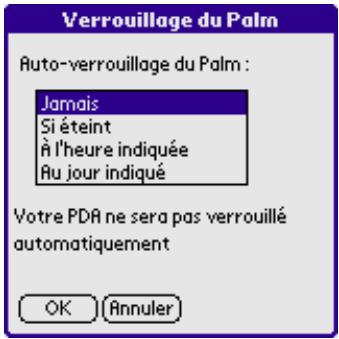 KASPERSKY LAB SECURITY - La fenêtre Verrouillage du Palm - 1