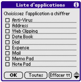 KASPERSKY LAB SECURITY - La fenêtre Liste d'applications - 1
