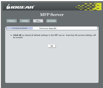 IOGEAR GMFPSU01 - Restauration des paramètres usine par défaut - 1