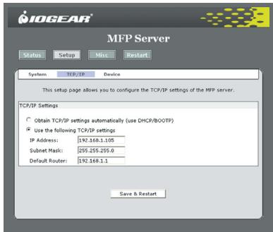 IOGEAR GMFPSU01 - Changement de I'adresse IP - 1