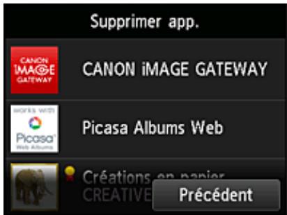 CANON MG 6852 - Dans la liste des applications, Sélectionnéz l'application à supprimer - 1