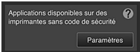 CANON MG 6852 - - Applications disponibles sur des imprimantes sans code de sécurité - 1
