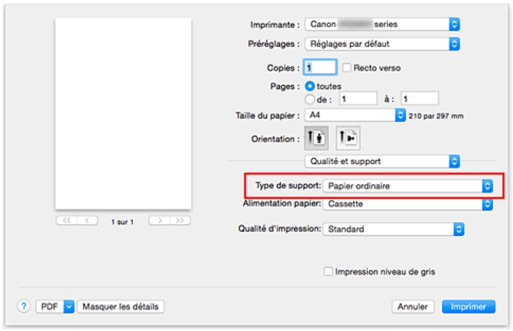 CANON MG 6852 - Sélectionnéz le type de support. - 1