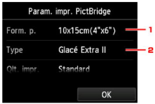 CANON MG 6852 - Paramètres sur un périphérique compatible PictBridge (réseau sans fil) - 1