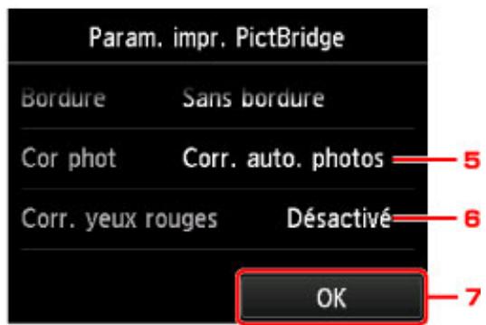 CANON MG 6852 - Paramètres sur un périphérique compatible PictBridge (réseau sans fil) - 4