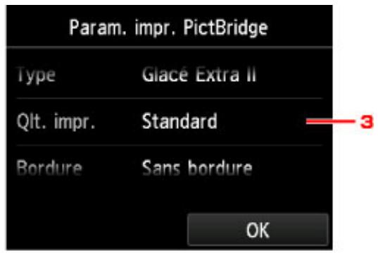 CANON MG 6852 - Paramètres sur un périphérique compatible PictBridge (réseau sans fil) - 2
