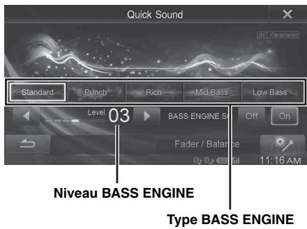 ALPINE INE-W990 HDMI - Appuyez sur BASS ENGINE SQ [on]. - 1