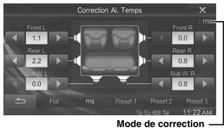 ALPINE INE-W990 HDMI - Appuyez sur [ms] ou [cm] pour sélectionner le mode permettant d'effectuer les ajustements. - 1