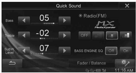 ALPINE INE-W990 HDMI - Réglages quick sound - 1
