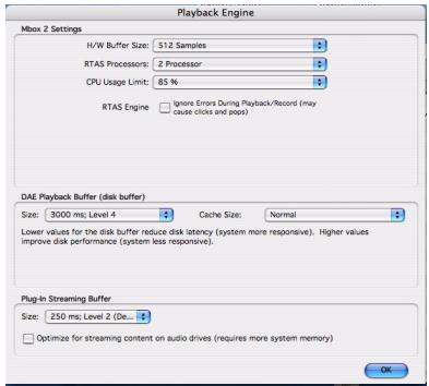 DIGIDESIGN MBOX 2 MINI - Paramètres système de Pro Tools - 1