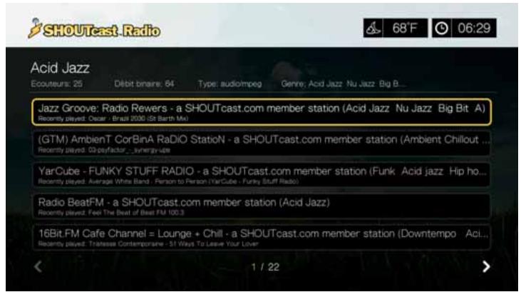 WD TV LIVE - Écouter une station radio shoutcast - 3