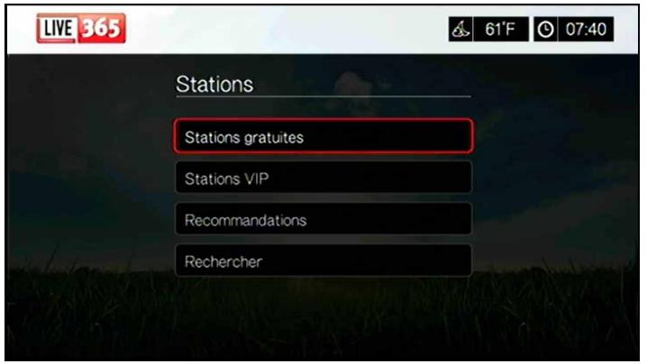 WD TV LIVE - Écoute d'une station LIVE365 - 2