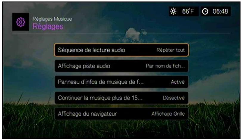 WD TV LIVE - Réglages musique - 1