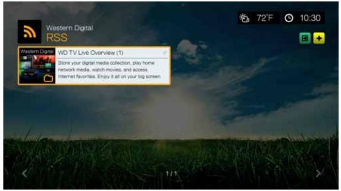 WD TV LIVE - Lecture des fils RSS - 2