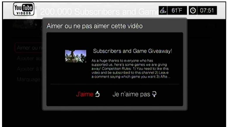 WD TV LIVE - Marquer son appréciation d'une vidéo (j'aime ou je n'aime pas) - 3