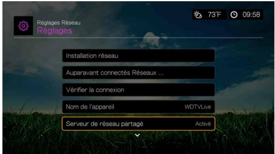 WD TV LIVE - Activation du partage de fichier sur le partage en réseau (serveur samba) - 1