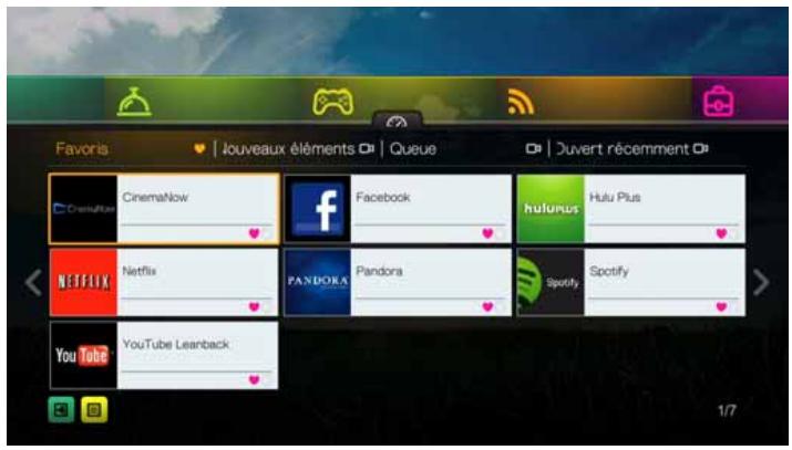 WD TV LIVE - Ajouter un service aux favoris - 1