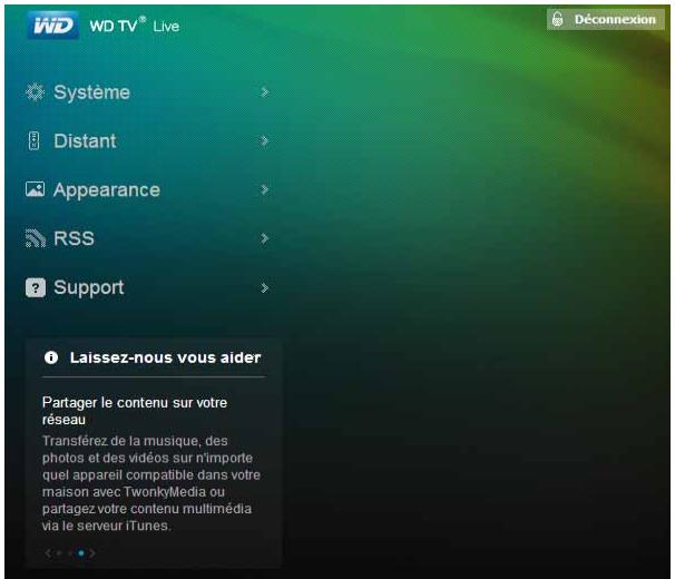WD TV LIVE - Lancement de l'iu web - 3