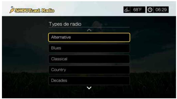 WD TV LIVE - Écouter une station radio shoutcast - 2