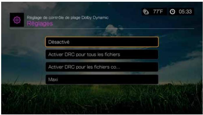 WD TV LIVE - Paramètre dolby dynamic range control (DRC) - 1