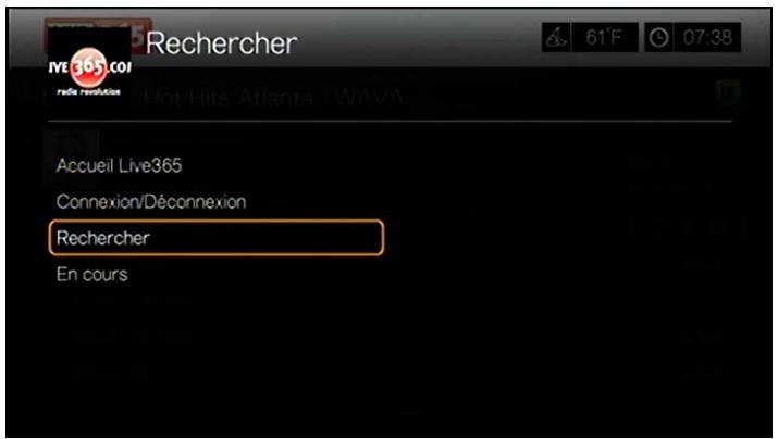 WD TV LIVE - Recherche d'une station LIVE365 - 1
