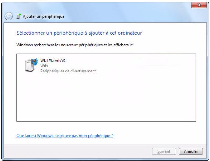 WD TV LIVE - Obtenir le code d'appairage windows (windows 7) - 3