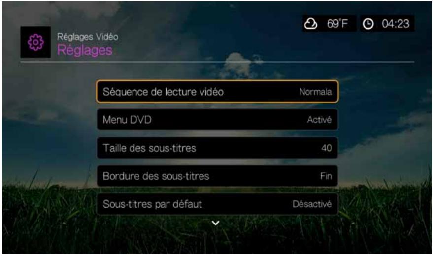 WD TV LIVE - Paramètres vidéo - 1