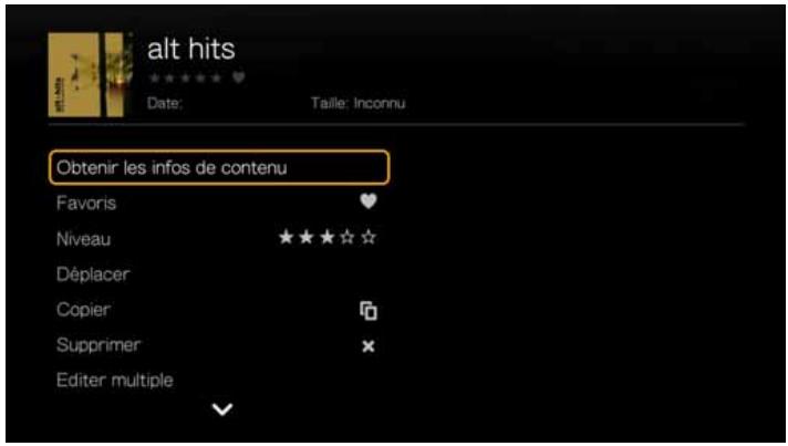 WD TV LIVE - Options de menu de musique - 1