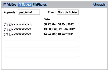 TOSHIBA 40L7335DF - List des musiques (USB et Lecteur réseau Musique) - 1