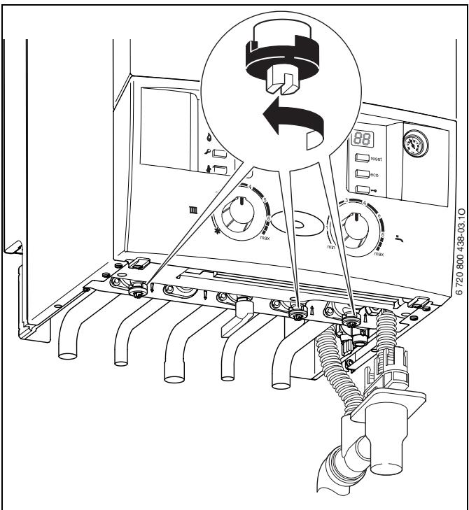 ELM LEBLANC ACLEIS NGVM V 24 KW - Ouvrir les robinets - 1