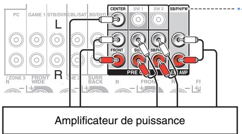 ONKYO TXNR1010 - Branchement d'un amplificateur de puissance - 1