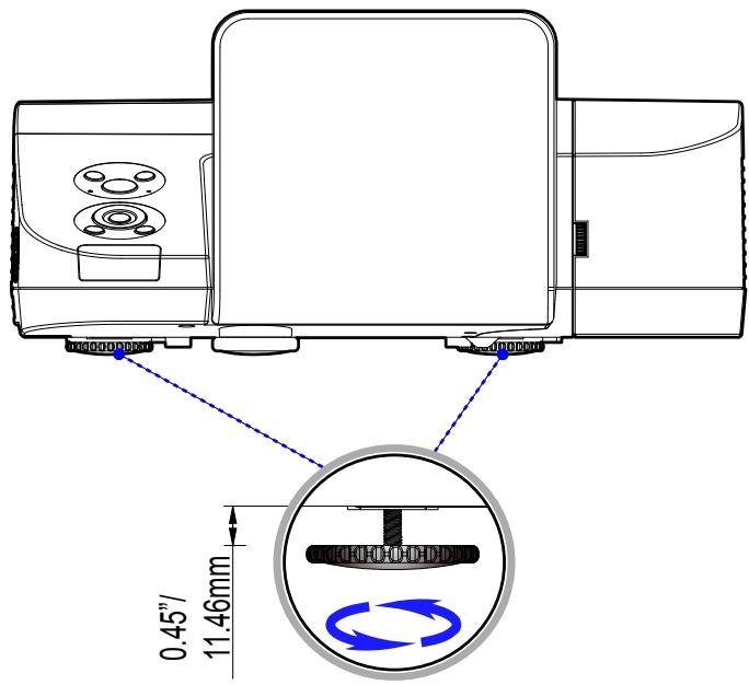 NEC U250X - Ajuster la hauteur de l'image projetée - 1