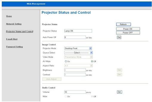 NEC U250X - Comment utiliser un navigateur web pour contrôler votre projeteur - 4